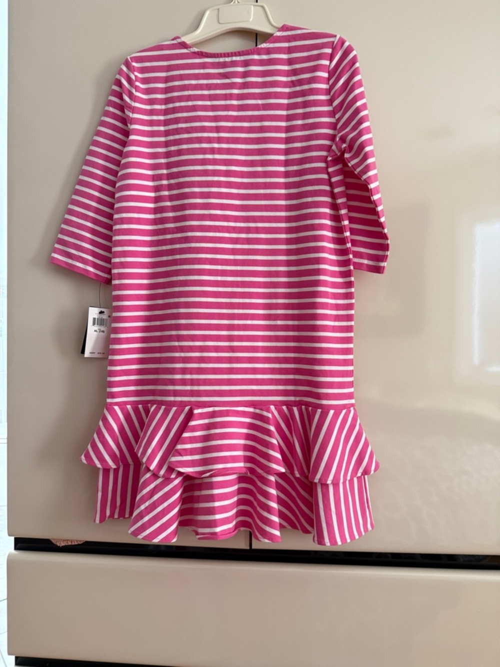Ralph Lauren Pink & White Striped Ruffle-Hem Dress - Picture 7 of 7